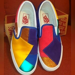 Vans Classic Slip-On - Pride Patchwork/True White - Size M8.5/W10